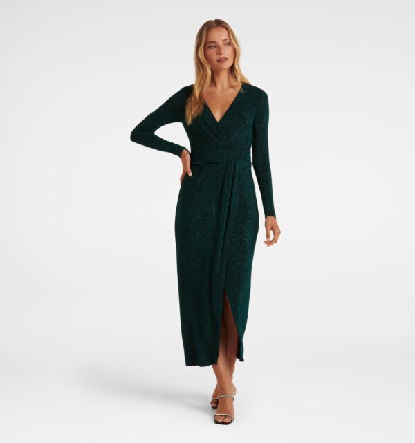 Joslin Glitter Wrap Midi Dress