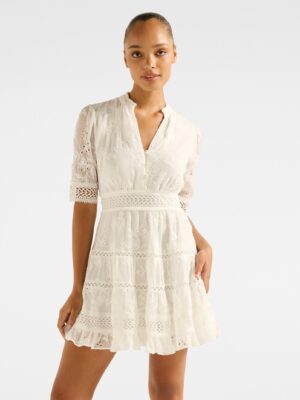 Lillian Trim Skater Mini Dress