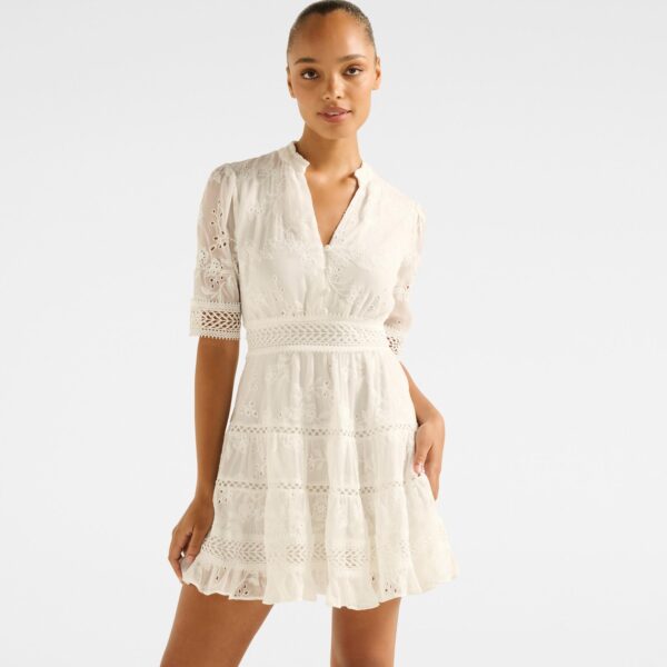 Lillian Trim Skater Mini Dress