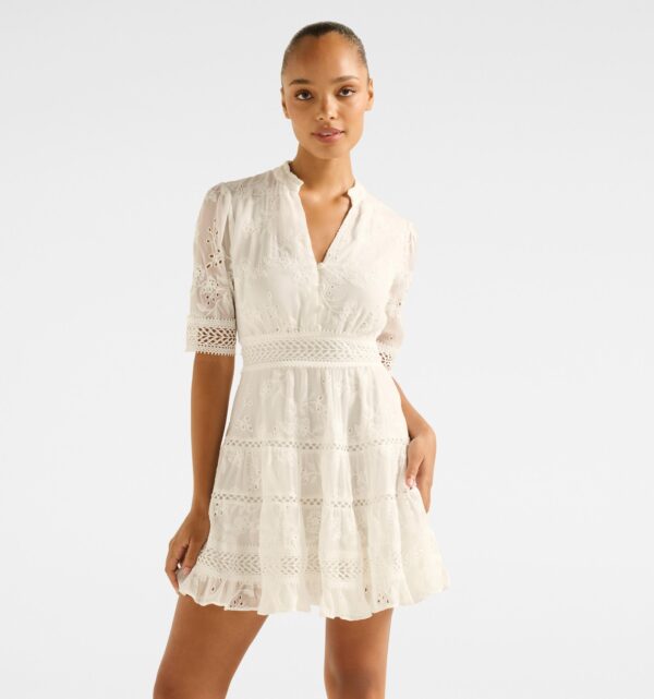 Lillian Trim Skater Mini Dress