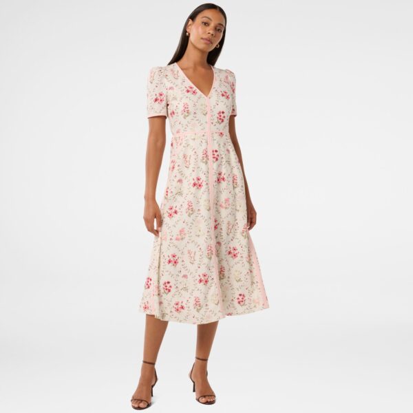 Sabrina Printed Linen Midi Dress