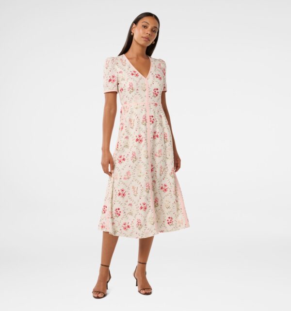 Sabrina Printed Linen Midi Dress