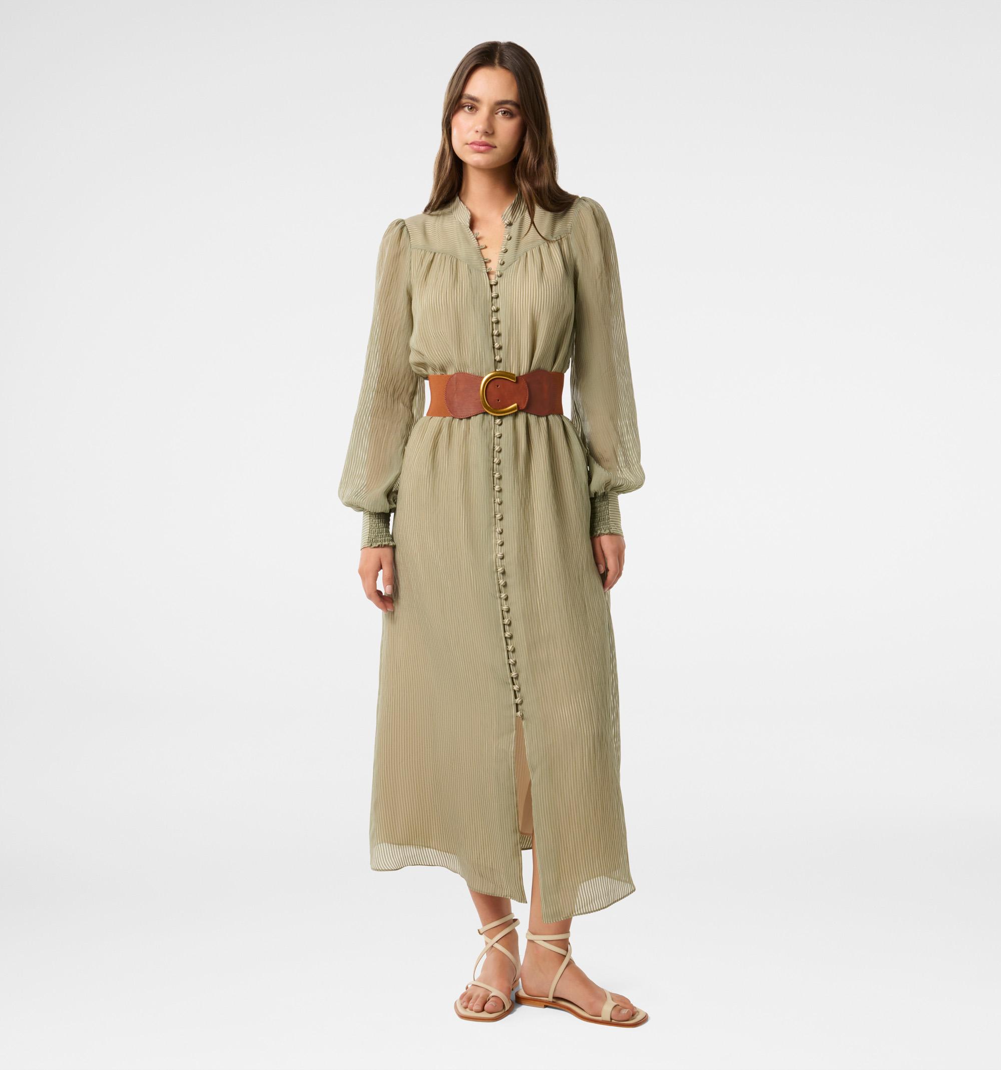 Anja Self Stripe Belted Midi D