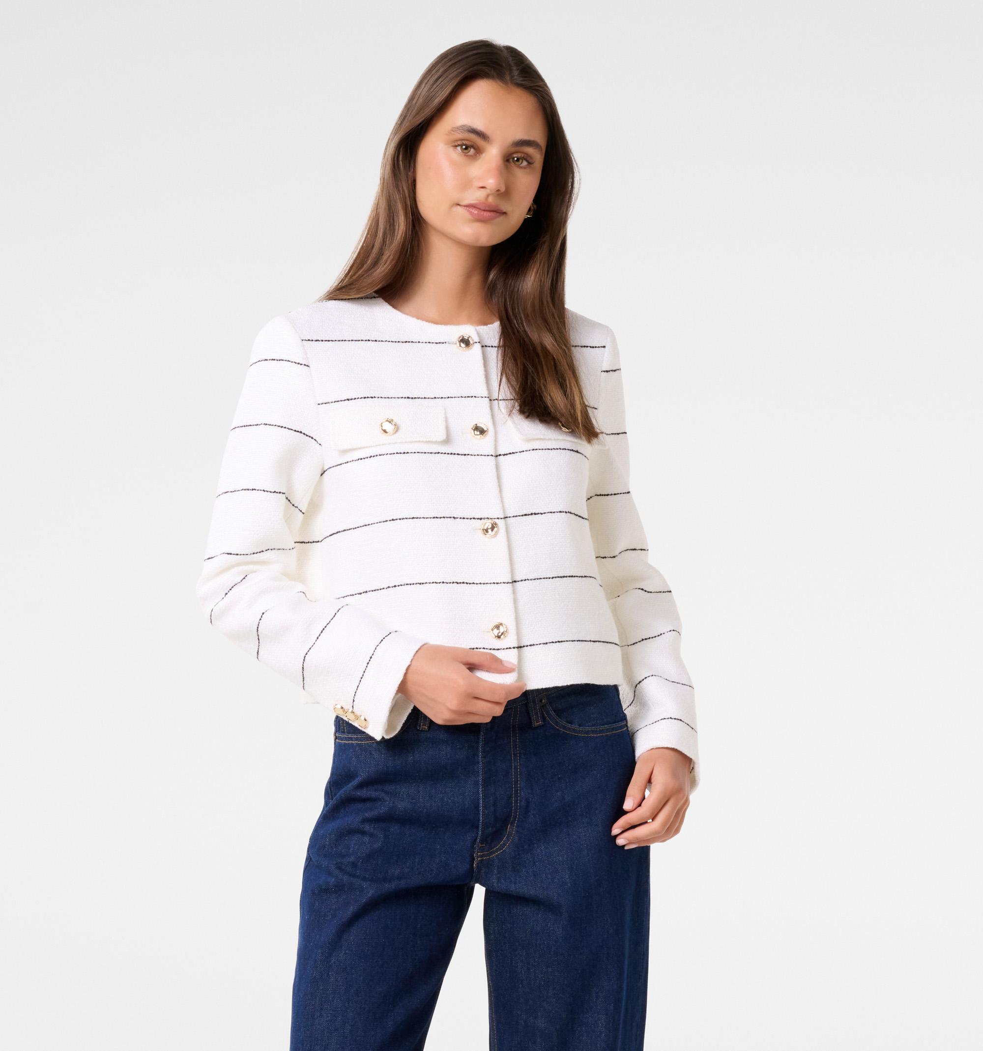 Lila Stripe Boucle Jacket